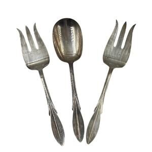 Vtg Rogers Mfg El California Silverplate Flatware Serving Forks Casserole Spoon
